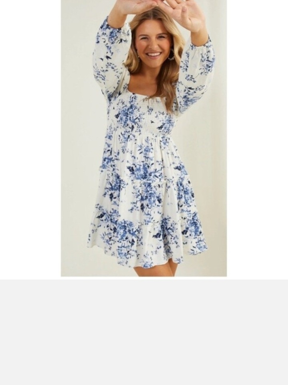 Altar'd State  Blue Floral Mini Dress